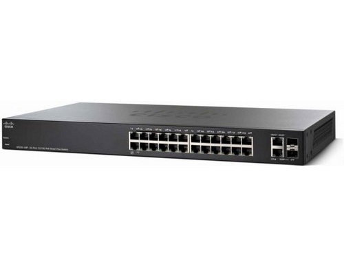 Cisco SF220-24P-K9-EU 24 10/100 PoE ports with 180 W power / 2 Gigabit RJ45/SFP combo port
