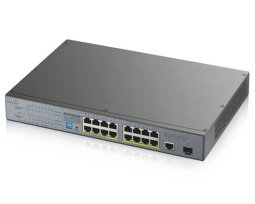 [GS1300-18HP] Zyxel 16-port GbE Unmanaged PoE Switch with GbE Uplink