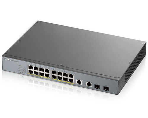 [GS1350-18HP] Zyxel 16-port GbE Smart Managed PoE Switch with GbE Uplink