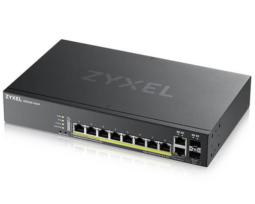 [GS2220-10HP] Zyxel 8-port GbE L2 PoE Switch with GbE Uplink