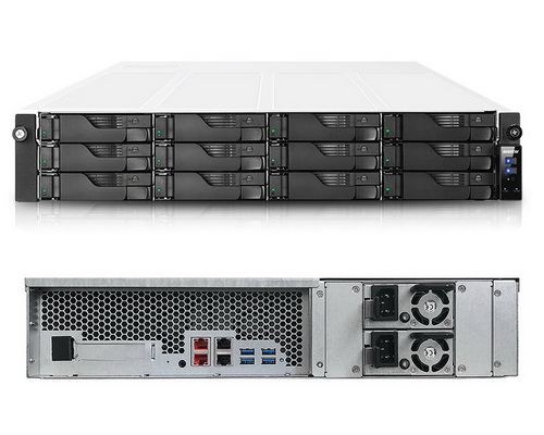 Asustor Lockerstor 12 AS6512RD - NAS 12 Bay 2U Rack, CPU Intel Atom Quad Core 2.1 GHz, 8 GB RAM DDR4, 2x2.5GbE