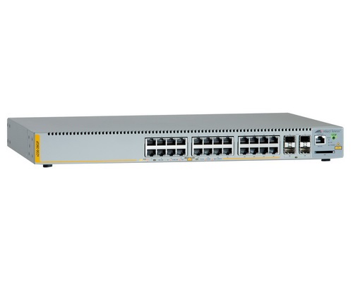 [AT-X230-28GP-10] Allied Telesis 24-port 10/100/1000T PoE and 4-port 100/1000X SFP ports L3 Enterprise Gigabit Edge Switch