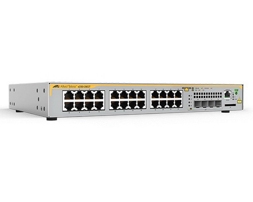 [AT-X230-28GT-10] Allied Telesis 24-port 10/100/1000T and 4-port 100/1000X SFP ports L3 Enterprise Gigabit Edge Switch