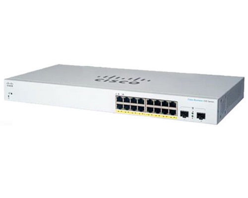 Cisco CBS220-16P-2G-EU 24 Gigabit Ethernet PoE+ ports with 382 W + 4 10G SFP+ Smart Switch