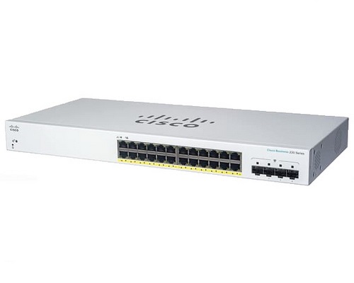 Cisco CBS220-24FP-4G-EU 24 Gigabit Ethernet PoE+ ports with 382 W + 4 10G SFP+ Smart Switch