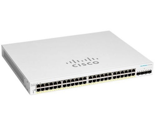 Cisco CBS220-48P-4X-EU 48 Gigabit Ethernet PoE+ ports with 382W W + 10G SFP+ port Smart Switch