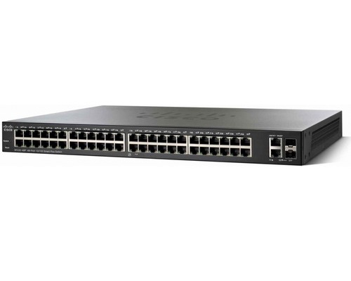 Cisco SF220-48P-K9-EU 48 10/100 PoE ports with 375 W power / 2 Gigabit RJ45/SFP combo port