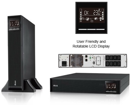 Delta MX-1.1K 1100VA / 990W line-interactive UPS Rack/Tower Configuration