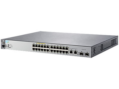 HP 2530-24-PoE+ (195W) Switch (J9779A) 24 RJ-45 10/100 PoE+ Ports - 2 Autosensing 10/100/1000 ports - 2 fixed Gigabit Ethernet SFP ports