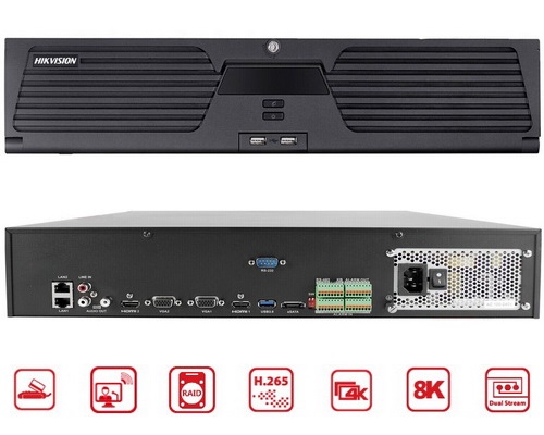 Hikvision DS-9664NI-M8 4K NVR 64 Channels / 8 HDDs Supports RAID