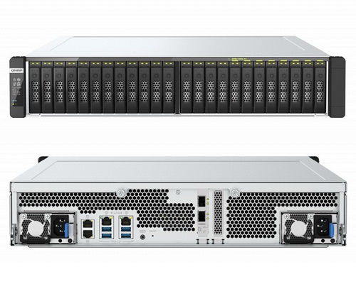 QNAP TDS-h2489FU-4314-1TB 24-Bay Intel Xeon Silver 4300 Dual-processor NVMe all-flash ZFS storage