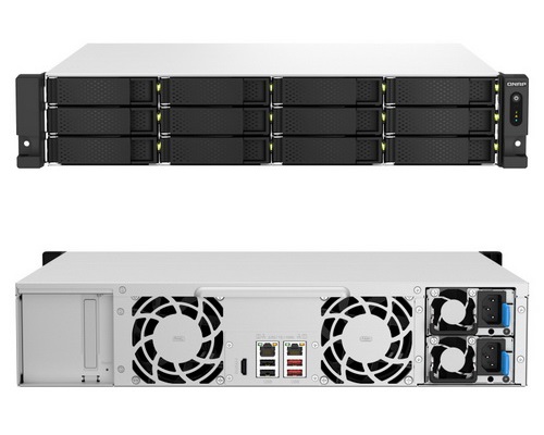 QNAP TS-1264U-RP-8G 12-Bay Rackmount NAS / Intel Celeron N5095 4-core Processor / Redundant Power Supply