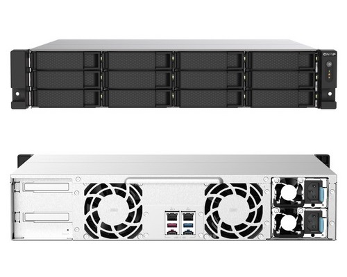 QNAP TS-1273AU-RP-8G 12-Bay Rackmount NAS / AMD Ryzen V1500B Quad-Core Processor / Redundant Power Supply