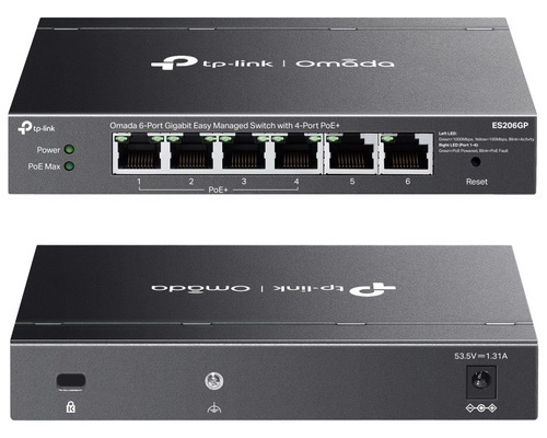 TP-Link ES206GP Omada 6-Port Gigabit Easy Managed Switch with 4-Port PoE+