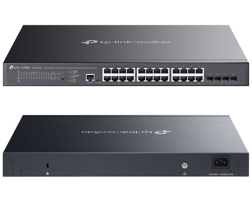 TP-Link SG3428XMPP Omada 24-Port Gigabit and 4-Port 10GE SFP+ L2+ Managed Switch with 16-Port PoE+ & 8-Port PoE++