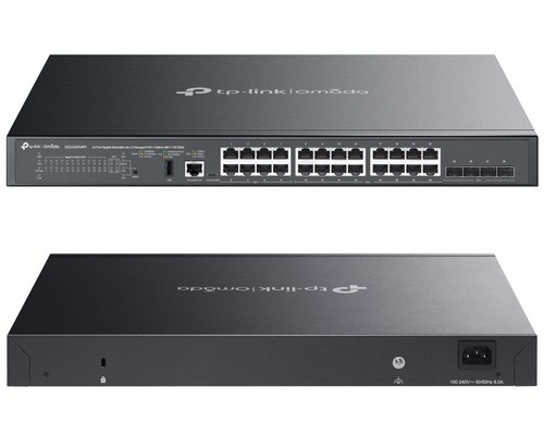 TP-Link SG5428XMPP Omada 24-Port Gigabit Stackable Lite L3 Managed PoE++ Switch with 4× 10G Slots