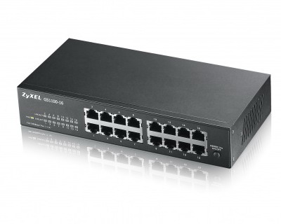 ZyXEL GS1100-16 Gigabit Switch 16-Port 10/100/1000Mbps Unmanaged Desktop Switch