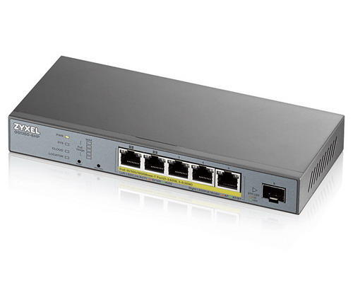 [GS1350-6HP] Zyxel 5-port GbE Smart Managed PoE Switch with GbE Uplink