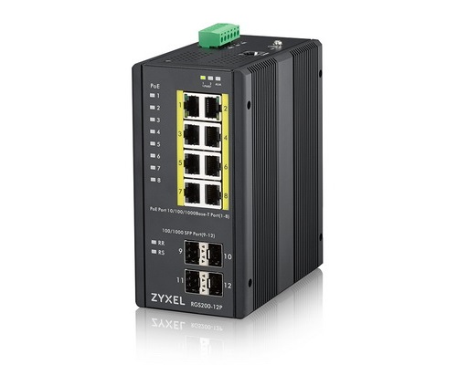 [RGS200-12P] Zyxel 12-port GbE Managed PoE Rugged Switch